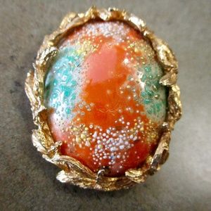 Vintage HTF Elizabeth Morrey Oval Pedant OR Brooch
